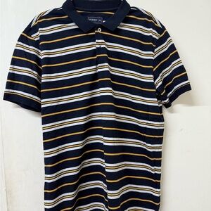 Ford Navy and Gold Striped Polo Shirt
